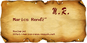Marics René névjegykártya